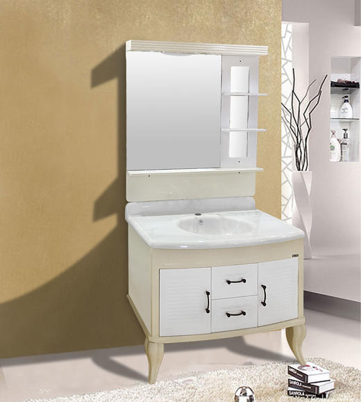 【库存处理650元】浴室柜 D21-100CM PVC/玉石台盆 商品图0