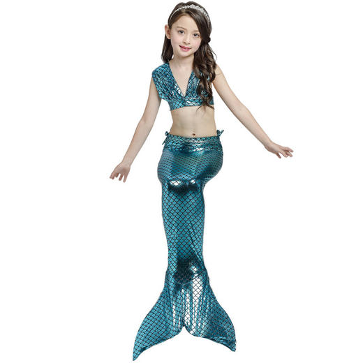 【泳装】儿童泳衣女童比基尼美人鱼分体三件套美人鱼泳衣外贸童装 商品图9