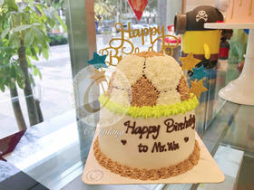 半立体足球款 水果忌廉蛋糕（默认自提，收费配送请联系客服）