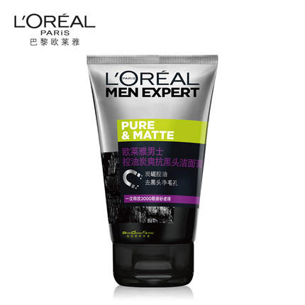 100ml欧莱雅男士控油炭爽抗黑油洁面膏 商品图0