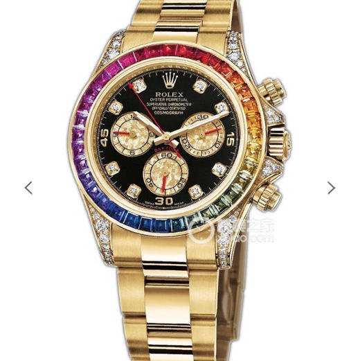 N劳力士116599RBow全新彩虹圈迪通拿Daytona升级版40mm男表。 1:升级圈口角度与宝石大小颜色，缎纹字面更加富有光泽，能与原装保持 商品图0