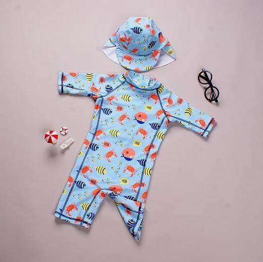 【儿童泳衣】男童泳衣卡通螃蟹 中小童儿童宝宝连体游泳衣 商品图4