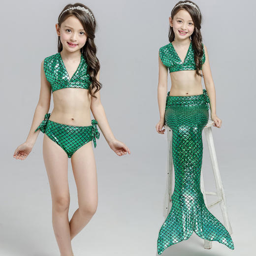 【泳装】儿童泳衣女童比基尼美人鱼分体三件套美人鱼泳衣外贸童装 商品图2