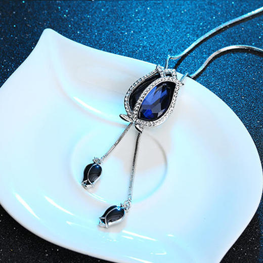 YH151-时尚郁金香毛衣链挂件百搭长款花朵项链衣服配饰TZW 商品图2