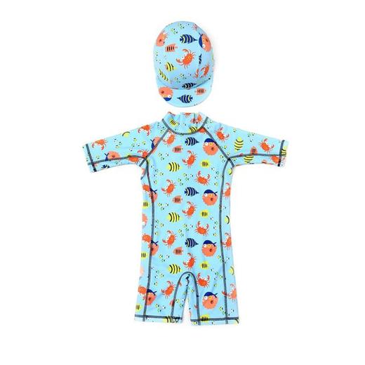【儿童泳衣】男童泳衣卡通螃蟹 中小童儿童宝宝连体游泳衣 商品图0