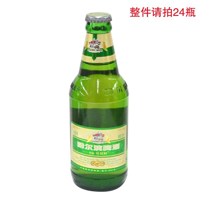 哈尔滨超鲜10度瓶装啤酒330ml