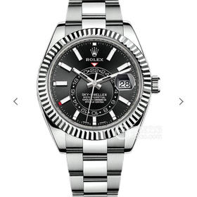 N劳力士蚝式恒动SKY-DWELLER m326934-0005，和正品一样内圈24小时真功能，拧动外圈就能调，这款经典瞩目的腕表专为环球旅行人士