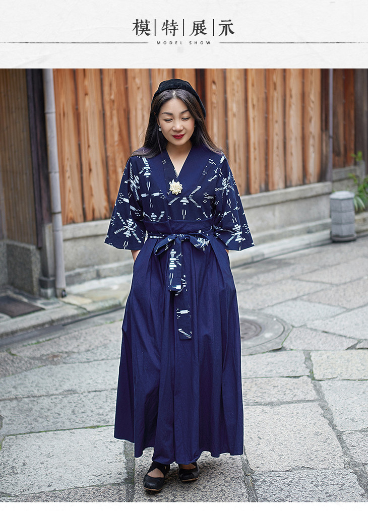林栖推荐非遗蓝染蓝印花布连衣裙生活在左s992104259w1901361