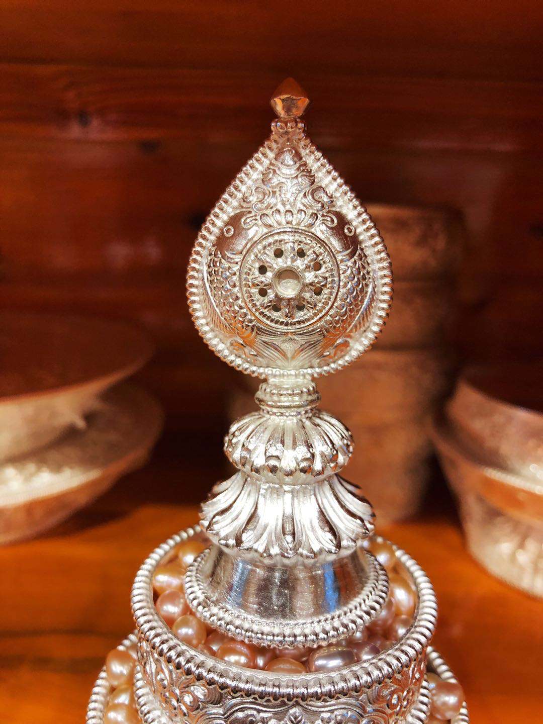 天语龙吟梵音苑货新品精工999足银手工曼扎系列足银三十七堆八宝足银