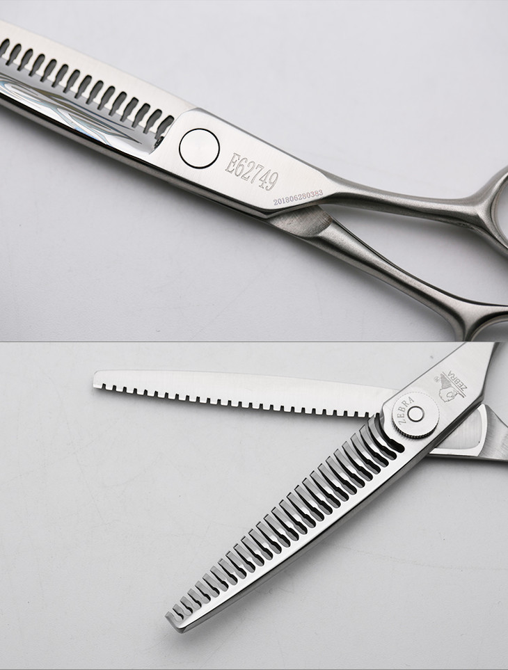 斑马剪刀e62749 无痕牙剪 7-10%双面齿槽 不扯发 随意角度抽拉 展现