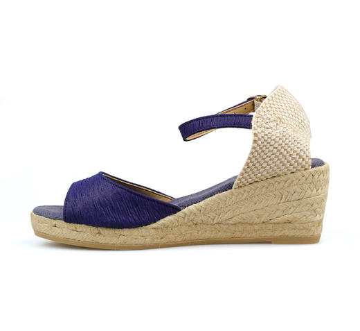 #断码特价39码#西班牙原产手工制作时尚轻便女款草编鞋 2504RP-蓝色 商品图2