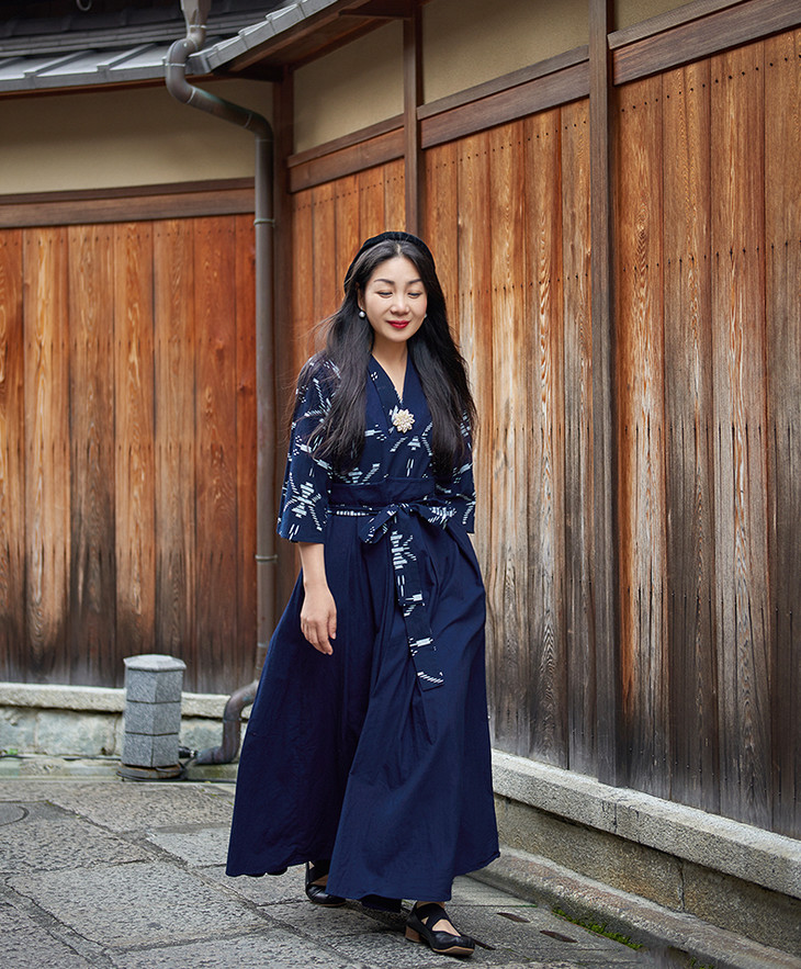 林栖推荐非遗蓝染蓝印花布连衣裙生活在左s992104259w1901361