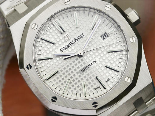 JF爱彼皇家橡树15400，自动机械机芯男士机芯:3120，精钢外壳，不锈钢和牛皮表带，背透！ 商品图4