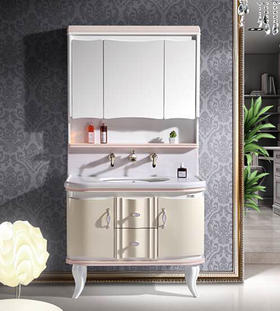 【库存处理1099元】富利浦浴室柜 白玉石盆 1002-100cm 送龙头