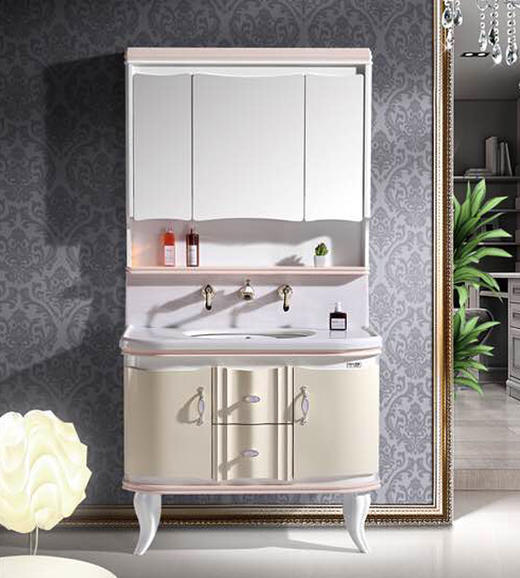 【库存处理1099元】富利浦浴室柜 白玉石盆 1002-100cm 送龙头 商品图0