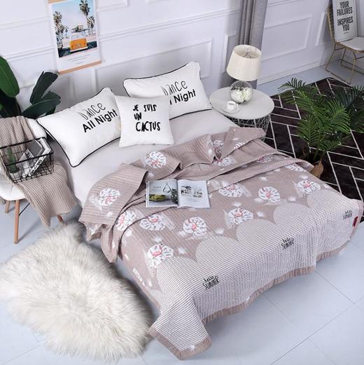 【床上用品】。火烈鸟夏凉被印花绗缝双人被子夏被空调被可水洗家纺夏被 商品图0