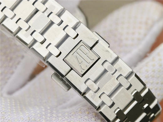 JF爱彼皇家橡树15400，自动机械机芯男士机芯:3120，精钢外壳，不锈钢和牛皮表带，背透！ 商品图8