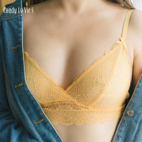 奶糖派香榭丽可外穿的蕾丝三角杯