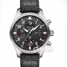 V6万国飞行员w377701。7750机械自动机芯，蓝宝石+蓝膜，43mm直径，精钢外壳，男士，密底，小牛皮表带。