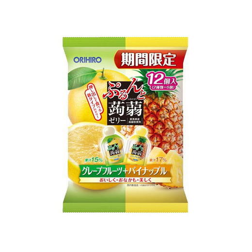 日本ORIHIRO蒟蒻果冻低卡高纤-240g（青提&香橙/草莓&哈密瓜/白桃&芒果/柚子菠萝/苹果葡萄/水蜜桃&荔枝 商品图3