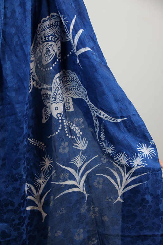 深山集市 纯天然桑蚕丝蜡染方丝巾围巾 - 深山集市总部