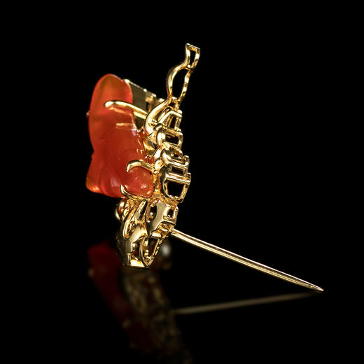 清代红玛瑙“纯爱”胸针项坠两用 商品图1