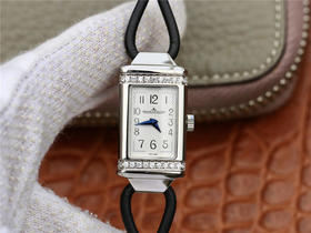 MG积家翻转系列3264520女表 【机芯】瑞士石英 【尺寸】33.8mmx16.3mm 【表带】真皮绳 【特色】翻转是一个非常有意思系列 品牌辨识度高