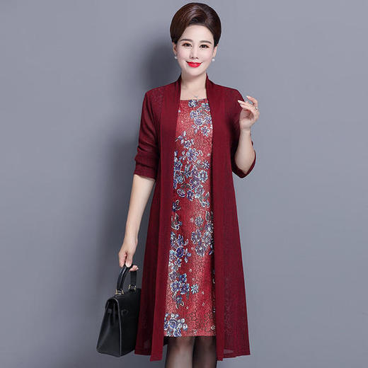 fy-1108新款中老年阔太高贵洋气两件套连衣裙