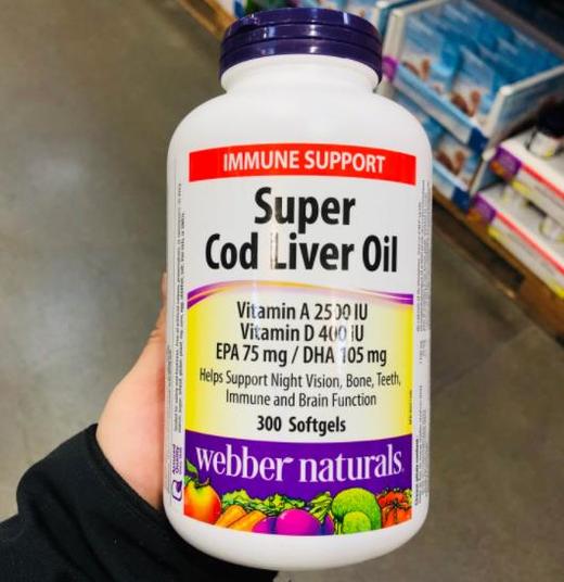 webber纯天然深海鳕鱼鱼肝油300粒webbersupercodliveroil温哥华直邮
