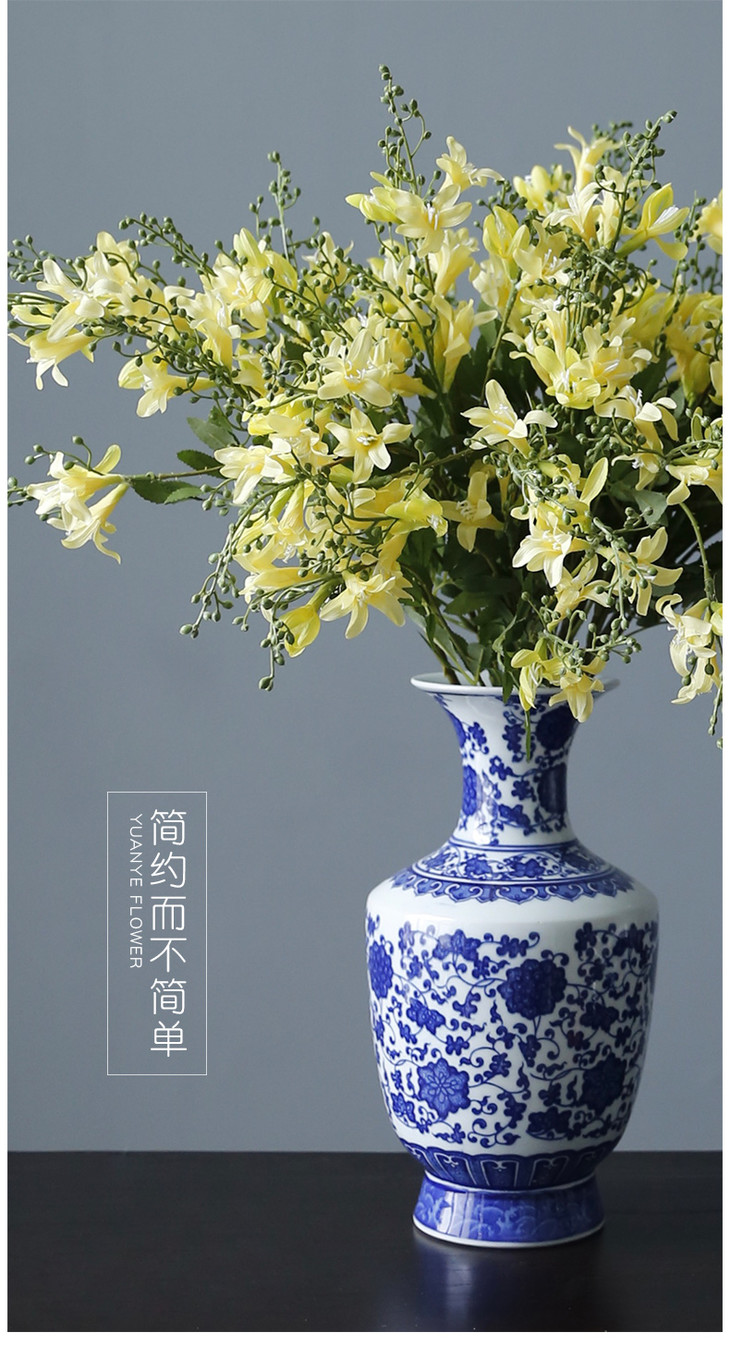 新中式花艺仿真花假花套装过年装饰青花瓷花瓶客厅摆件家居饰品