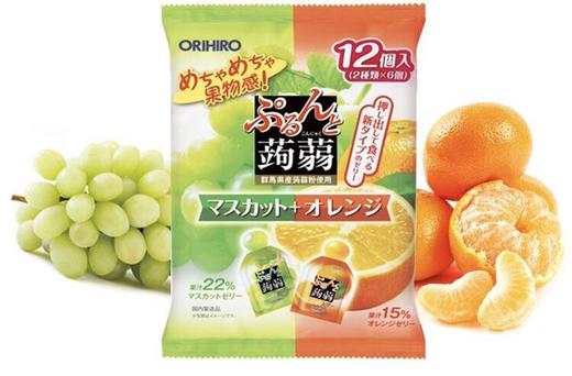 日本ORIHIRO蒟蒻果冻低卡高纤-240g（青提&香橙/草莓&哈密瓜/白桃&芒果/柚子菠萝/苹果葡萄/水蜜桃&荔枝 商品图6