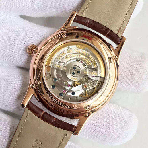 ZF积家大师系列Q1352520，定制原版Cal.896自动机械机芯。零件数：242个，动力储备：40小时，表带材质：牛皮，39mm直径，男士手表，透底 商品图5