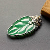 冰种阳绿翡翠叶子18k白金钻石镶嵌 商品缩略图5