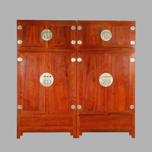 大果紫檀素面顶箱柜四平1对101201101