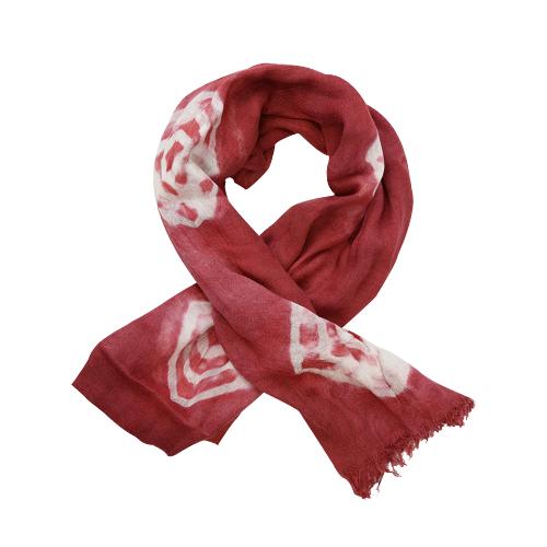 深山集市 纯手工扎染棉麻纱围巾 商品图1