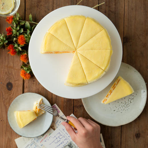 【千层爱好者必买】8英寸榴芒双拼千层/榴莲千层/芒果千层经典爆款下午茶，3选1，现煎千层皮Q弹软糯，一口上瘾！（武汉幸福西饼蛋糕） 商品图5