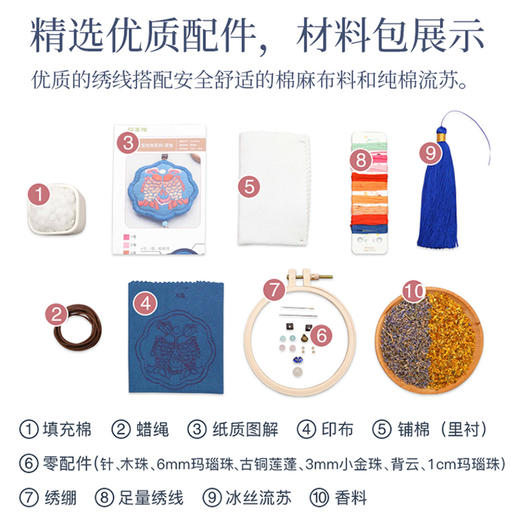 佛八宝香囊 刺绣diy材料包 平安符布艺礼物 商品图3
