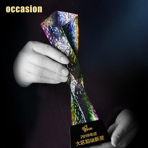 水晶奖杯定制定做创意扭柱比赛颁奖制作公司年会优秀员工定做刻字 商品图3