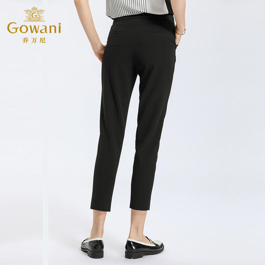 乔万尼春季修身休闲裤高腰显瘦黑色长裤女EN1F922 商品图2