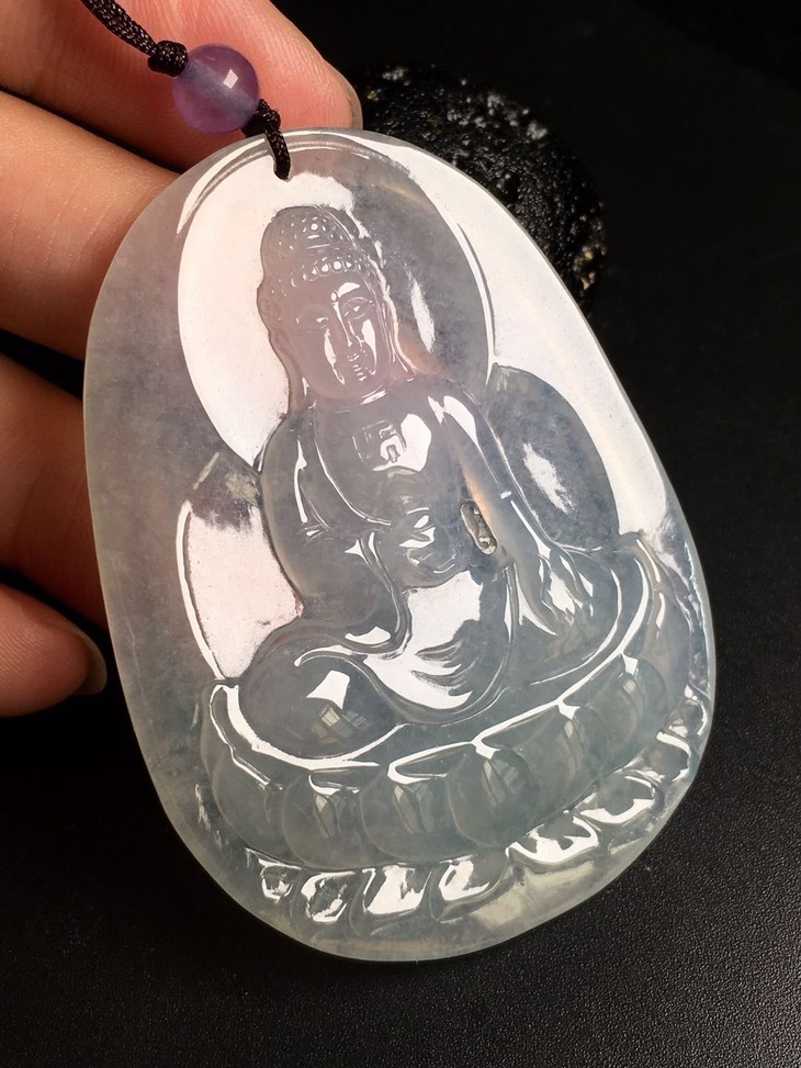 d10173翡翠冰种大日如来佛挂件