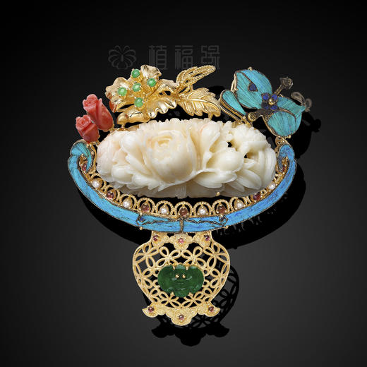 【一揽春光】珊瑚蝶恋花花篮胸针-SH1812115 商品图8