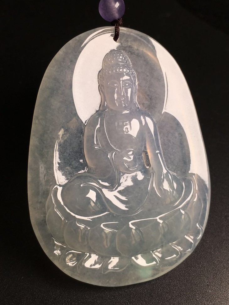 d10173翡翠冰种大日如来佛挂件