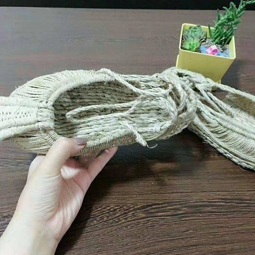 【买麻鞋，雅路人】防脚臭，复古手工编织红军草鞋男女士麻鞋舞台表演道具夏季系带全麻凉鞋 商品图1