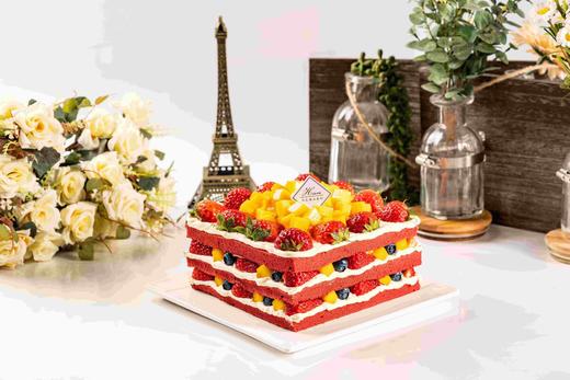 嗨森蛋糕一红丝绒正方形裸 商品图1