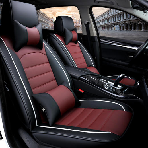 【汽车坐垫】皮革全包围四季通用座垫汽车坐垫5座专用座椅套 商品图2