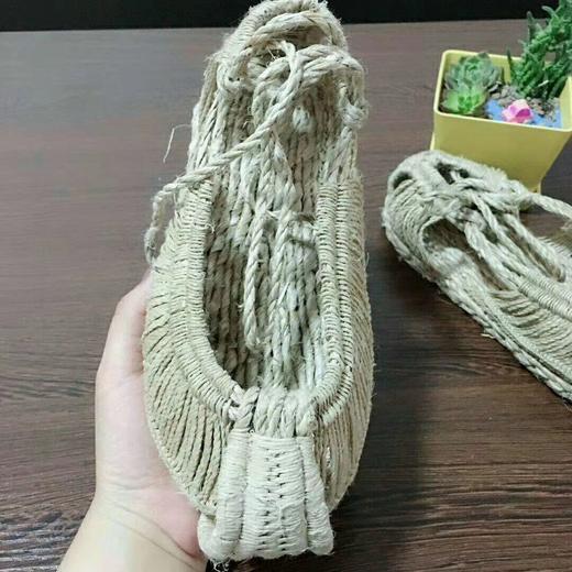 【买麻鞋，雅路人】防脚臭，复古手工编织红军草鞋男女士麻鞋舞台表演道具夏季系带全麻凉鞋 商品图2