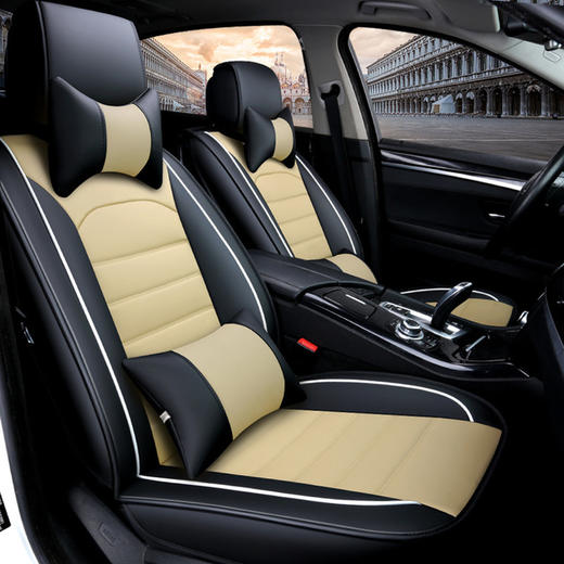 【汽车坐垫】皮革全包围四季通用座垫汽车坐垫5座专用座椅套 商品图1