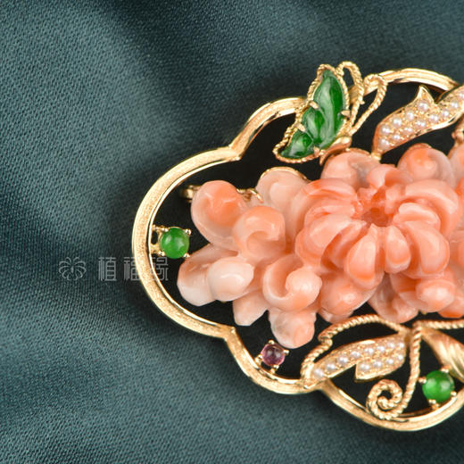 菊香满园珊瑚菊花胸针sh1812032