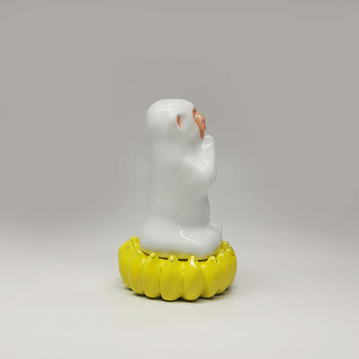 不仁斋 薛继业 陶瓷雕塑系列 己亥年坐禅猴 文房摆件 茶宠 商品图3