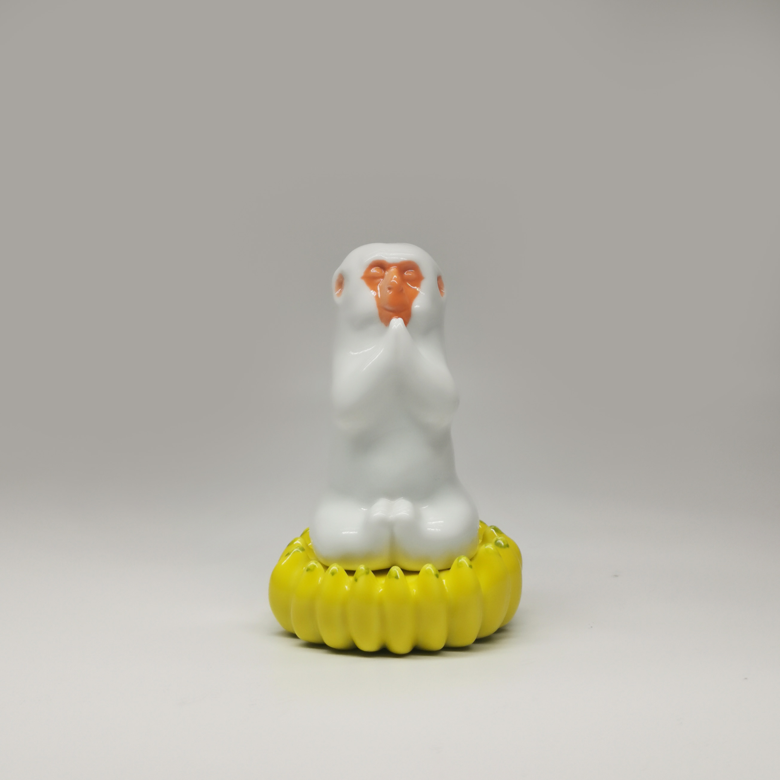 不仁斋 薛继业 陶瓷雕塑系列 己亥年坐禅猴 文房摆件 茶宠